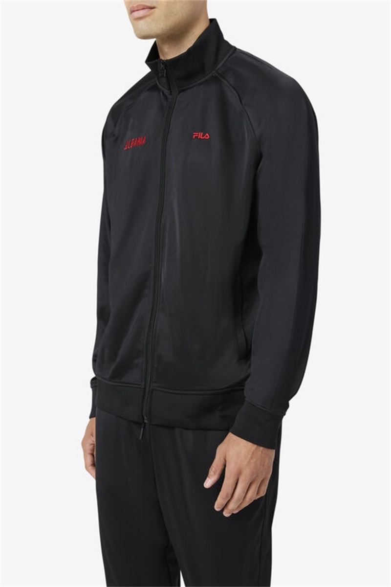 Black / Red Men's Fila Albania Track Jackets | Saudi Arabia-195024