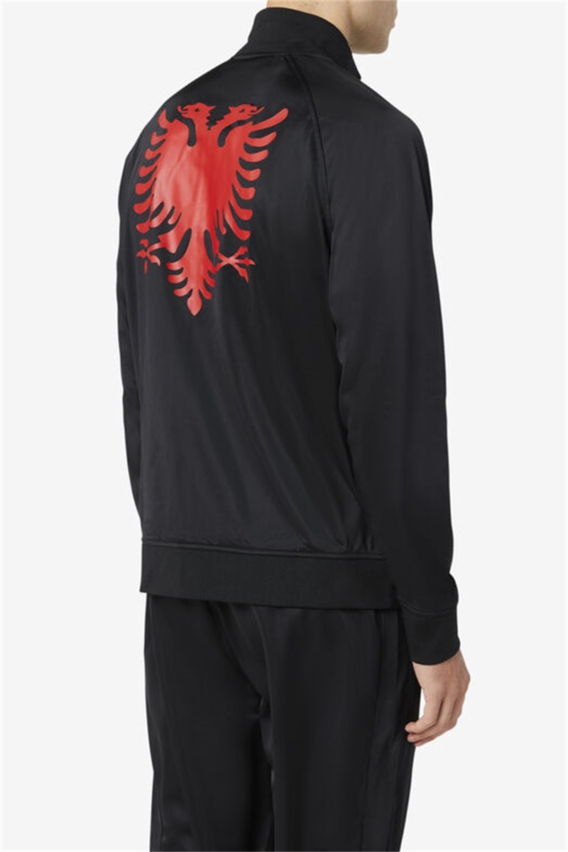 Black / Red Men's Fila Albania Track Jackets | Saudi Arabia-195024