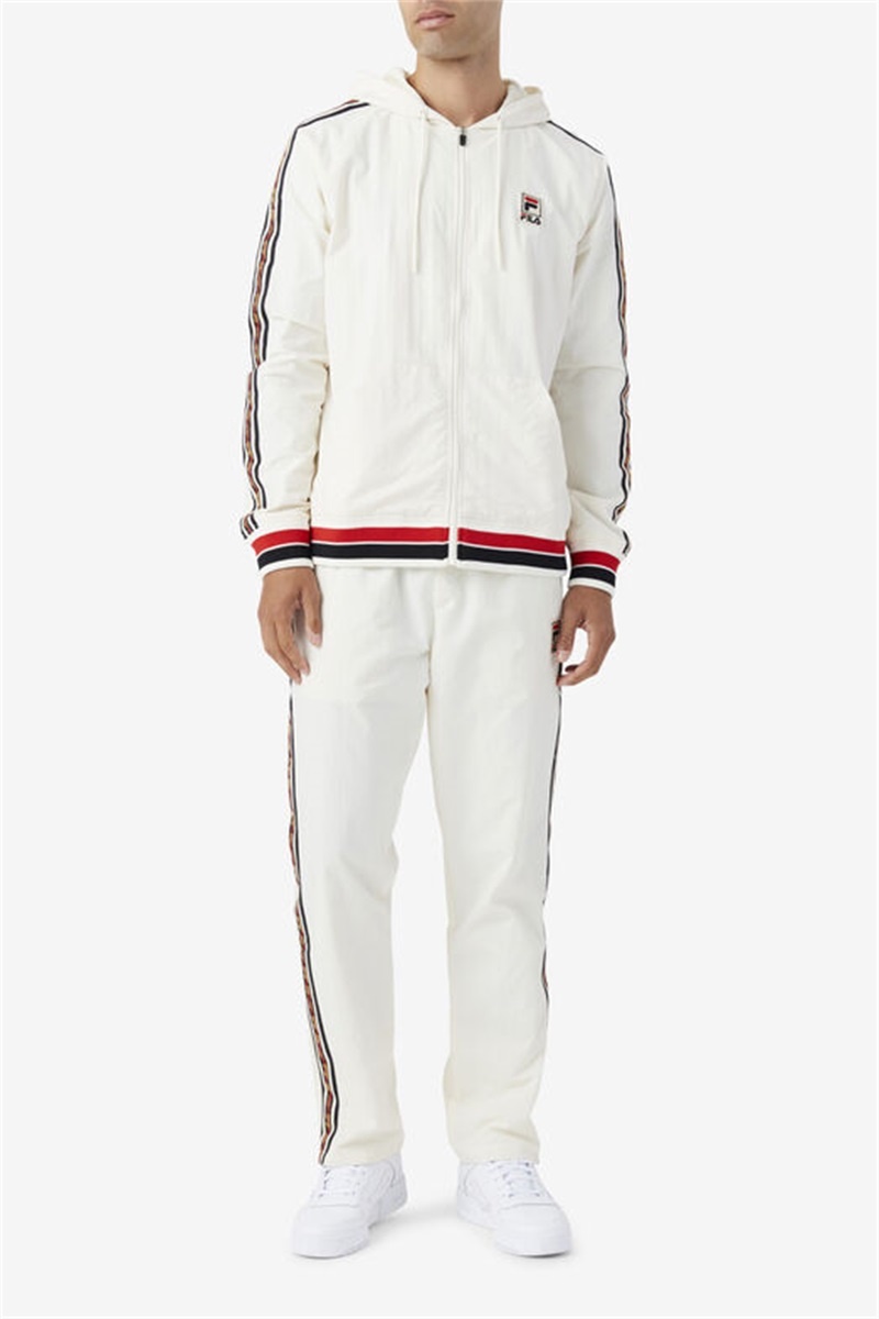 Black / Red Men's Fila Faras Wind Jacket | Saudi Arabia-584031