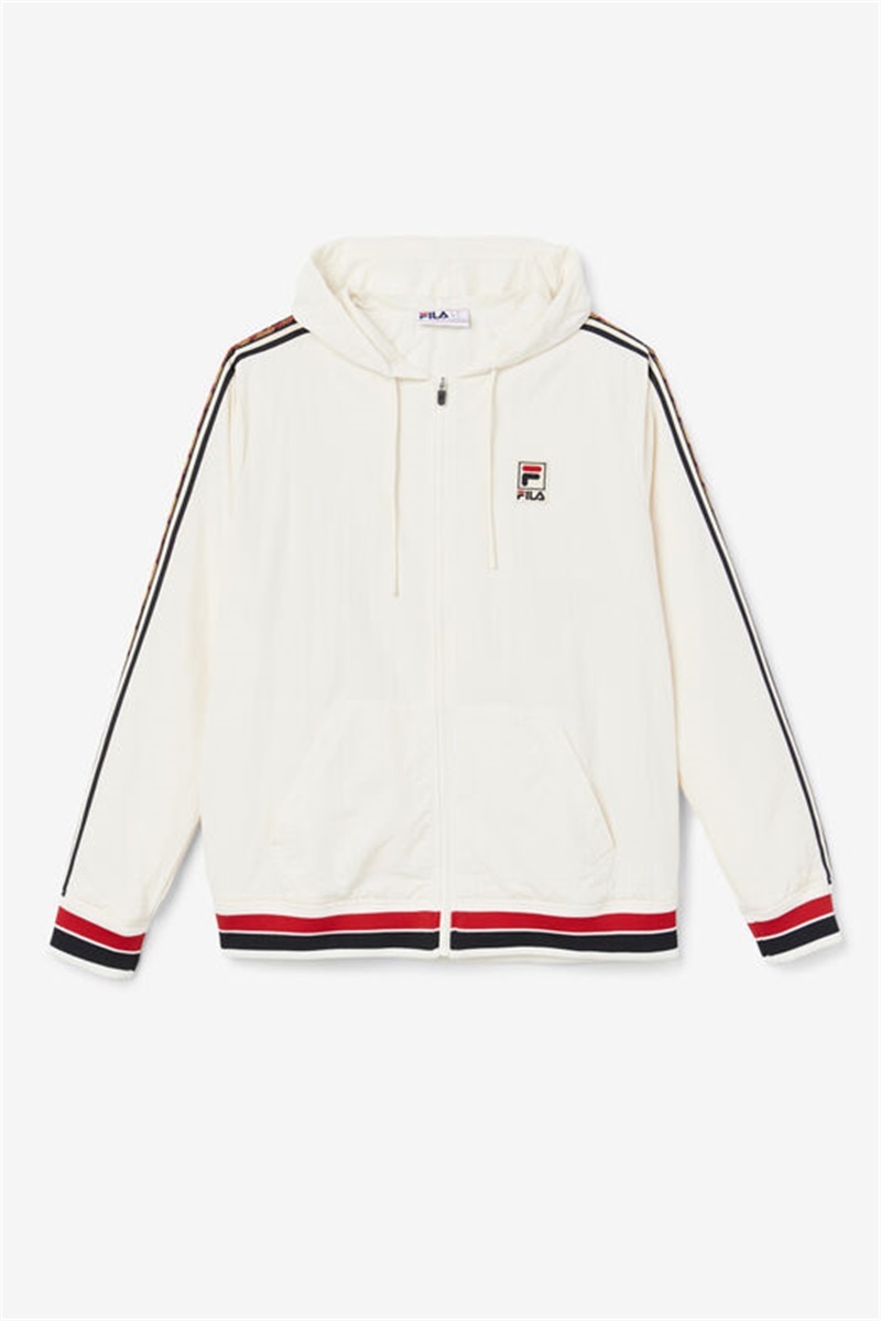 Black / Red Men\'s Fila Faras Wind Jacket | Saudi Arabia-584031