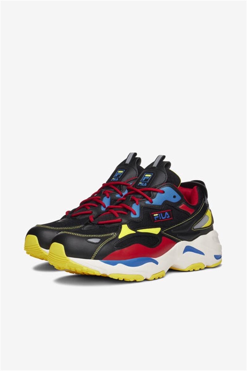 Black / Red / Blue Men's Fila Ray Tracer Apex Sneakers | Saudi Arabia-514673