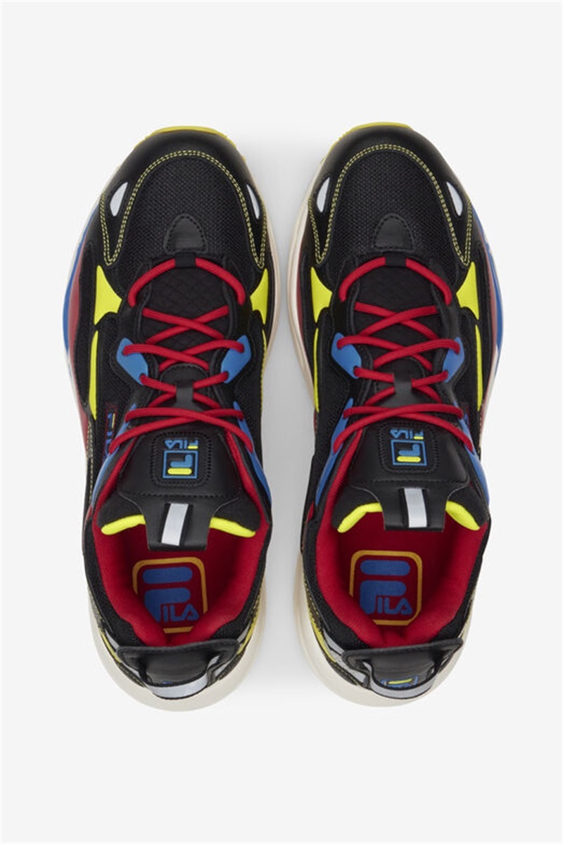 Black / Red / Blue Men's Fila Ray Tracer Apex Sneakers | Saudi Arabia-514673