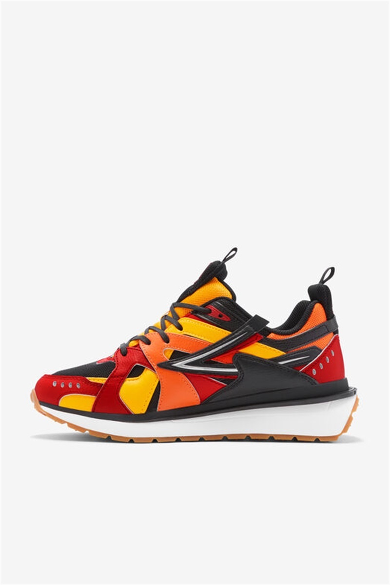 Black / Red / Gold Men's Fila Sandenal Shoes | Saudi Arabia-248613