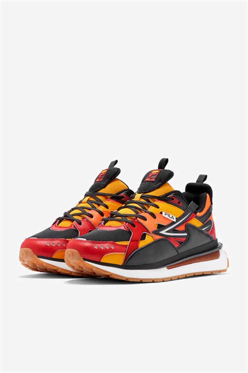 Black / Red / Gold Men's Fila Sandenal Shoes | Saudi Arabia-248613
