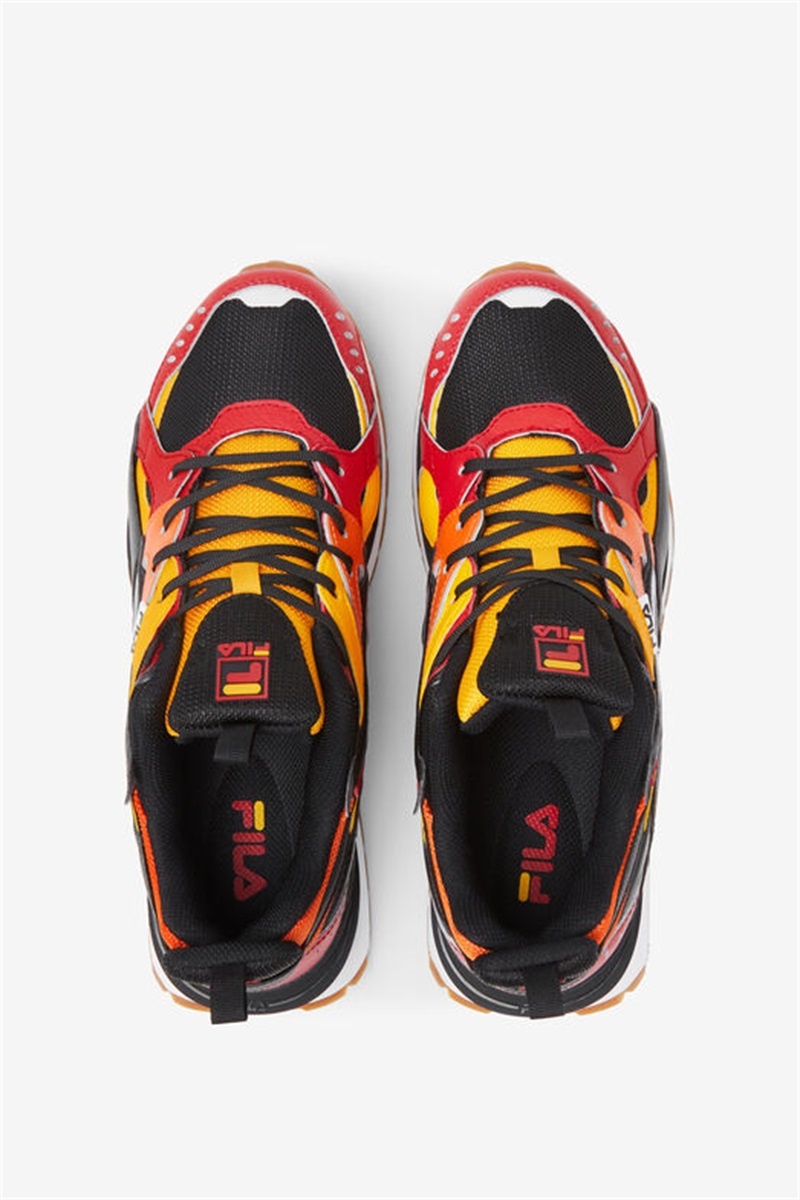 Black / Red / Gold Men's Fila Sandenal Shoes | Saudi Arabia-248613