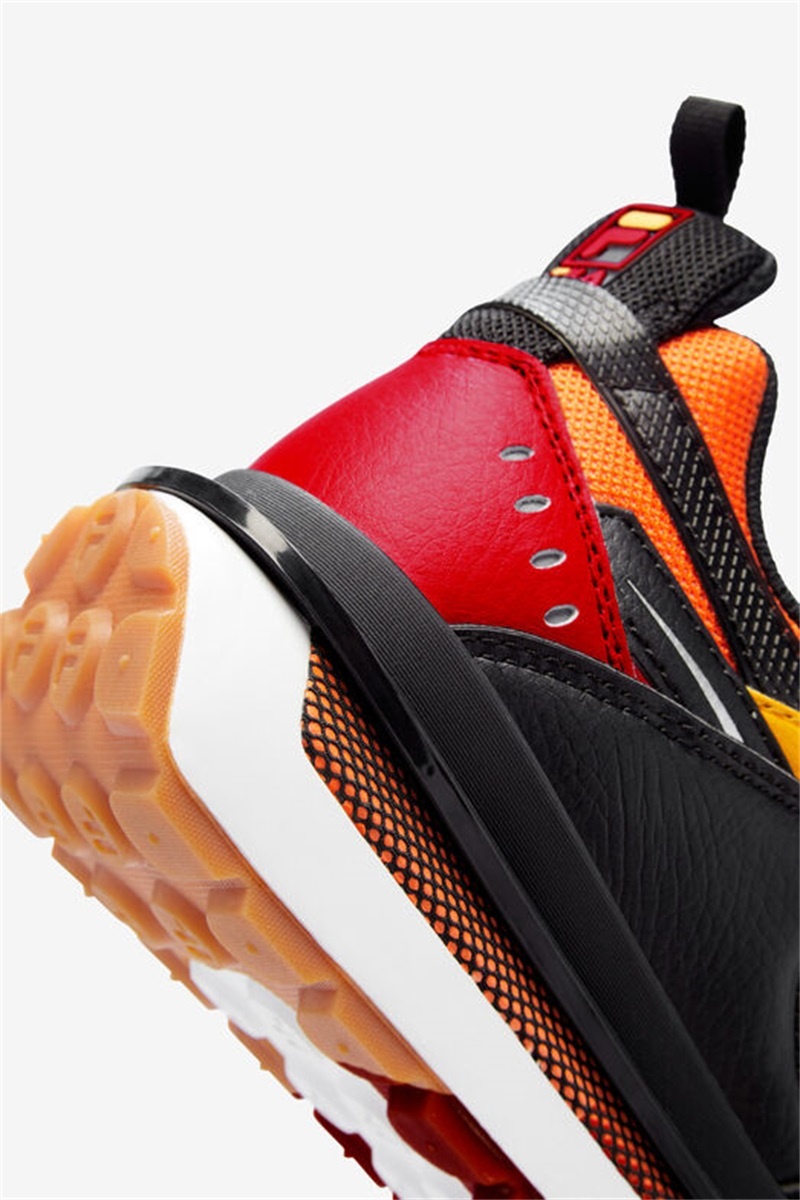 Black / Red / Gold Men's Fila Sandenal Shoes | Saudi Arabia-248613