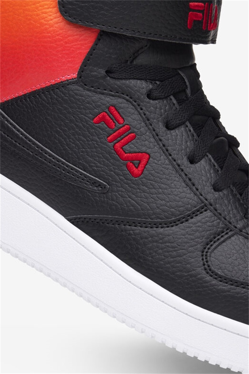 Black / Red / Orange Men's Fila A-High Fade Shoes | Saudi Arabia-287153
