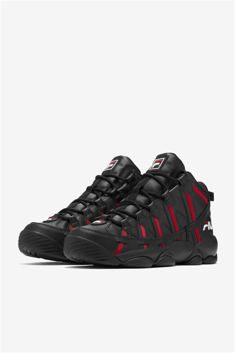 Black / Red / White Men's Fila Stackhouse Spaghetti Shoes | Saudi Arabia-506281