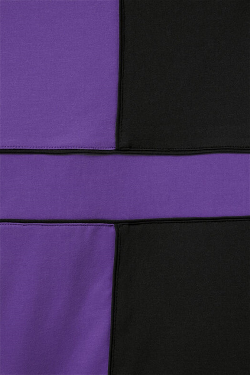 Black / Royal Purple Men's Fila Back Spin Short Sleeve Polo Shirts | Saudi Arabia-392075
