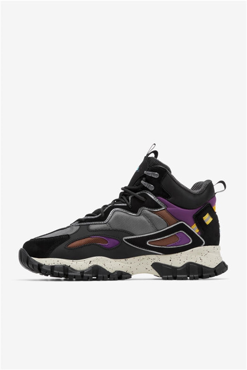 Black / Royal Purple Men's Fila Ray Tracer Tr 2 Mid Boots | Saudi Arabia-457139