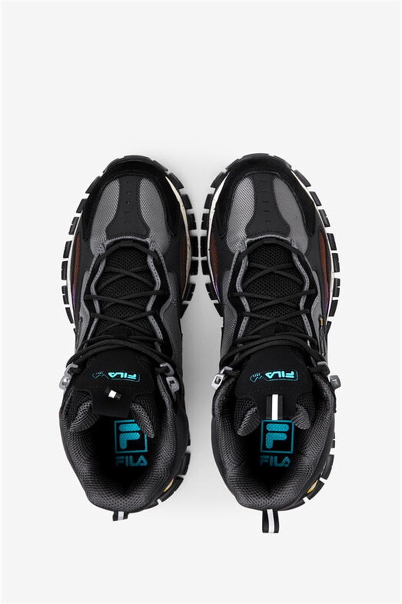 Black / Royal Purple Men's Fila Ray Tracer Tr 2 Mid Boots | Saudi Arabia-457139