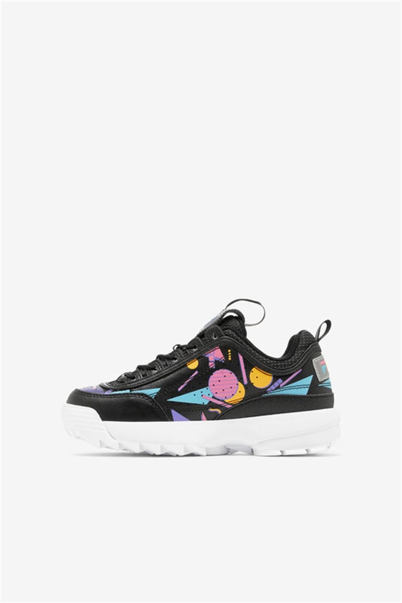 Black / White Kids' Fila Disruptor 2 Premium Shoes | Saudi Arabia-295130