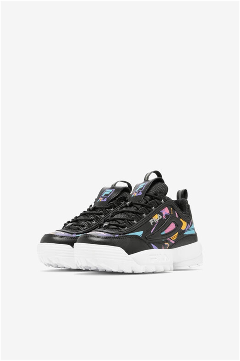 Black / White Kids' Fila Disruptor 2 Premium Shoes | Saudi Arabia-295130