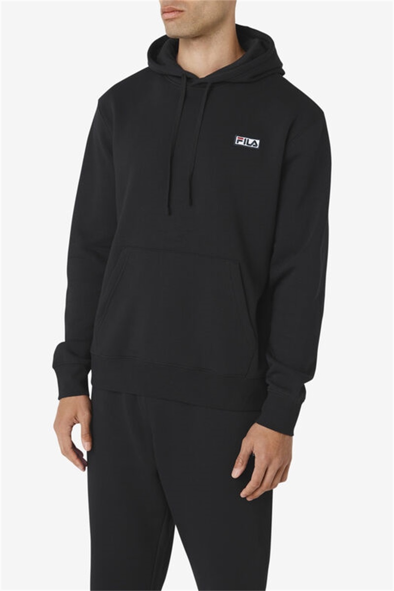 Black / White Men's Fila Algot Hoodie | Saudi Arabia-621385