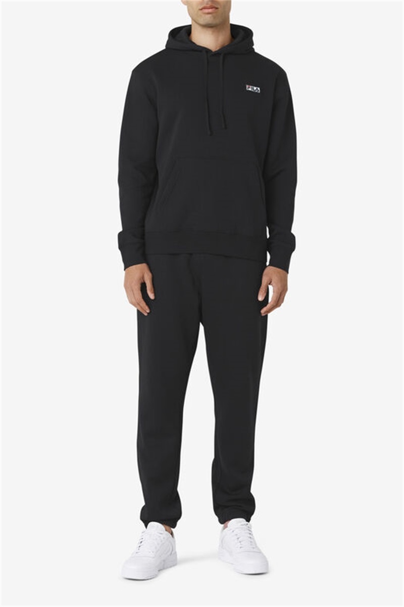 Black / White Men's Fila Algot Hoodie | Saudi Arabia-621385
