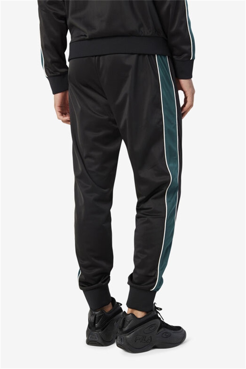 Black / White Men's Fila Elijah Track Pants | Saudi Arabia-407381