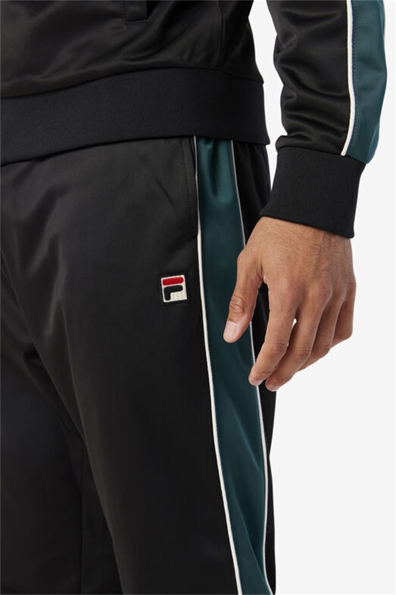 Black / White Men's Fila Elijah Track Pants | Saudi Arabia-407381
