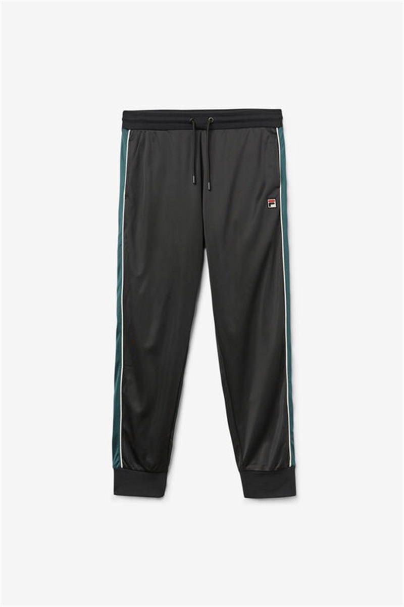 Black / White Men\'s Fila Elijah Track Pants | Saudi Arabia-407381