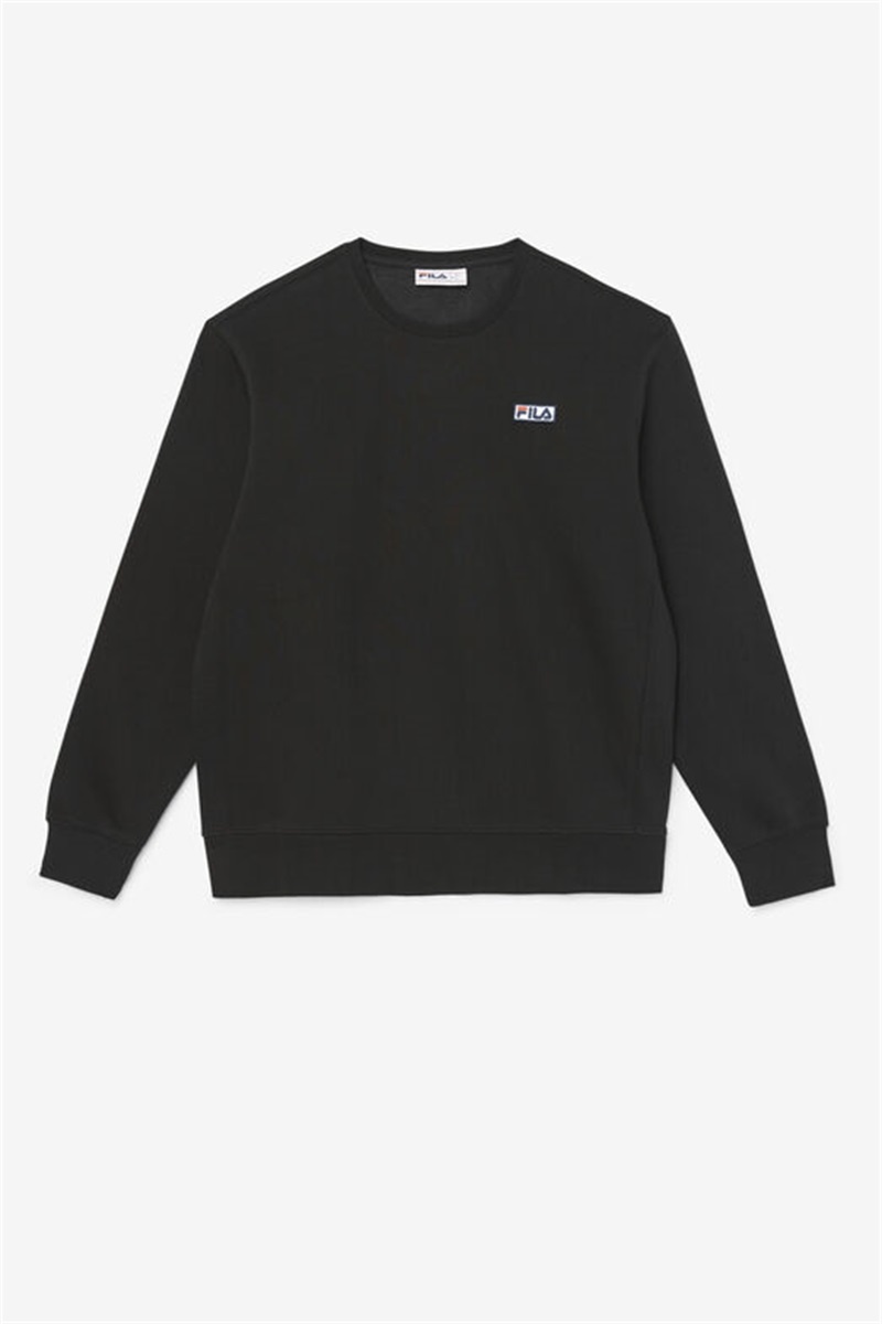 Black / White Men\'s Fila Garran Crew Sweatshirts | Saudi Arabia-250641