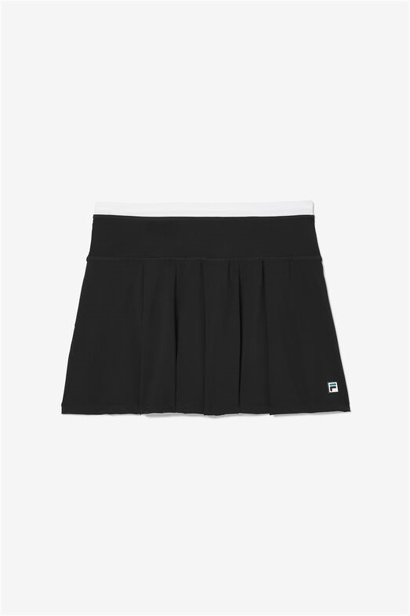 Black / White Women\'s Fila La Finale Pleated Skirts | Saudi Arabia-438126