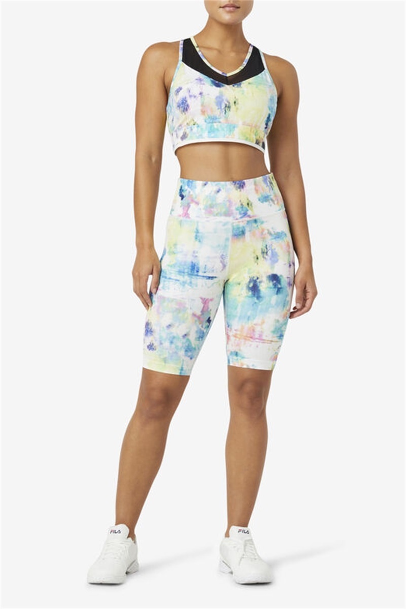 Black / White Women's Fila Uplift Racerback Top Bras | Saudi Arabia-086932