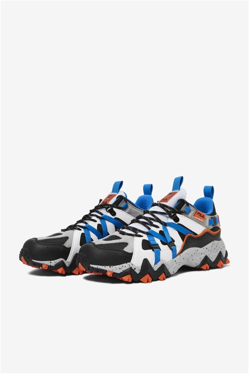 Black / White / Blue Men's Fila Excursion Shoes | Saudi Arabia-976481