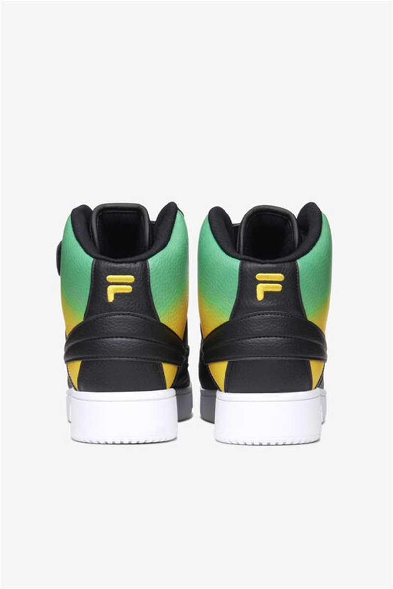 Black / White / Lemon Men's Fila A-High Fade Shoes | Saudi Arabia-925734