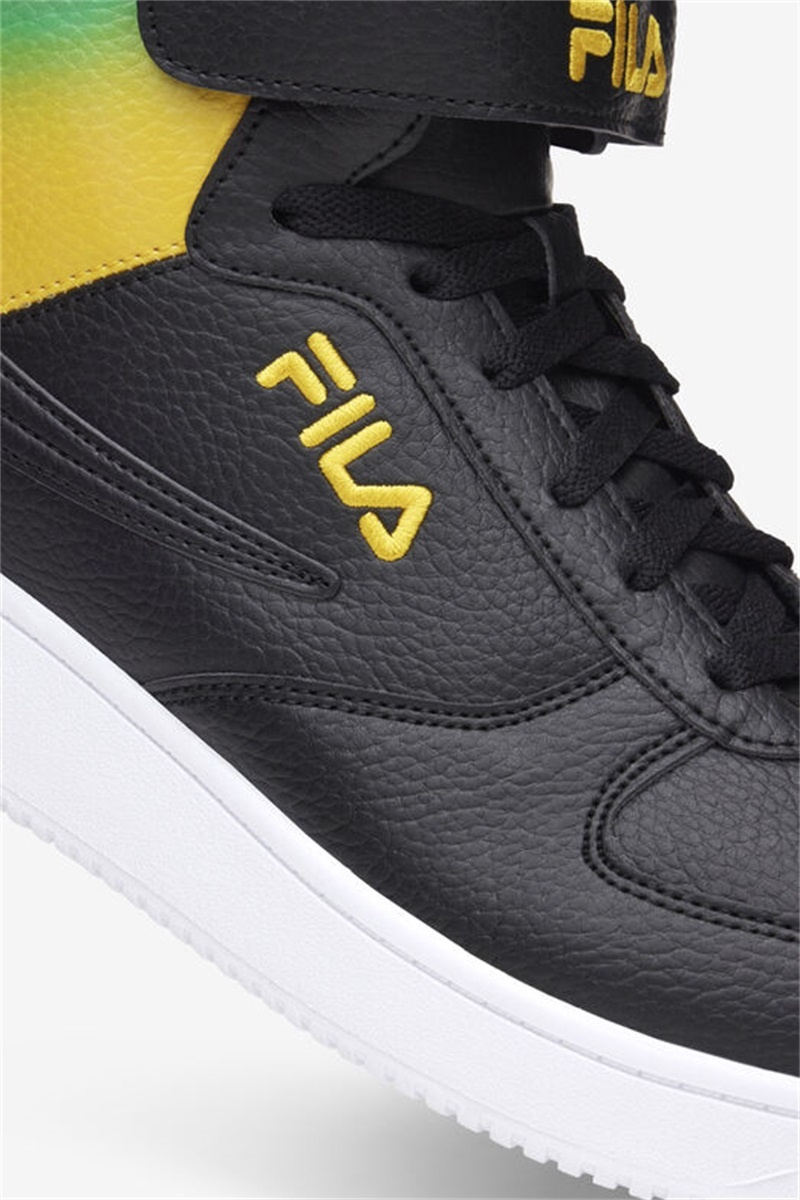 Black / White / Lemon Men's Fila A-High Fade Shoes | Saudi Arabia-925734
