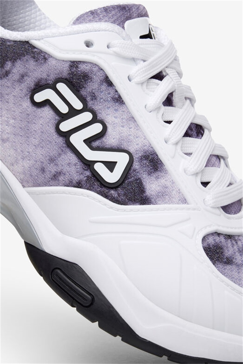 Black / White / Metal Silver Women's Fila Volley Zone Tie Dye Pickleball Shoes | Saudi Arabia-835019