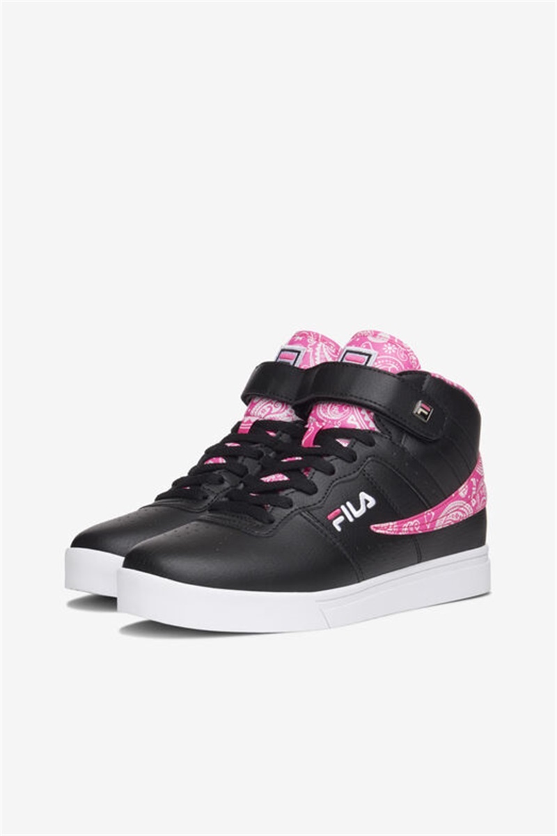 Black / White / Pink Women's Fila Vulc 13 Rg Shoes | Saudi Arabia-327450