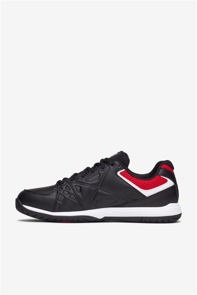 Black / White / Red Men's Fila Double Bounce 3 Pickleball Shoes | Saudi Arabia-813790