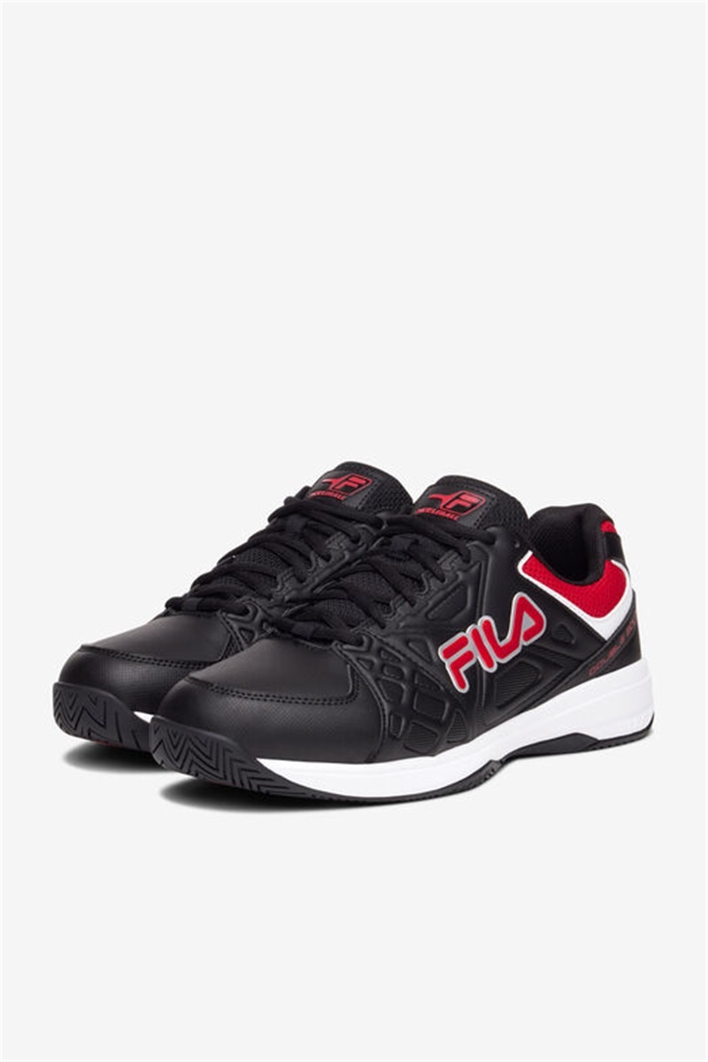 Black / White / Red Men's Fila Double Bounce 3 Pickleball Shoes | Saudi Arabia-813790