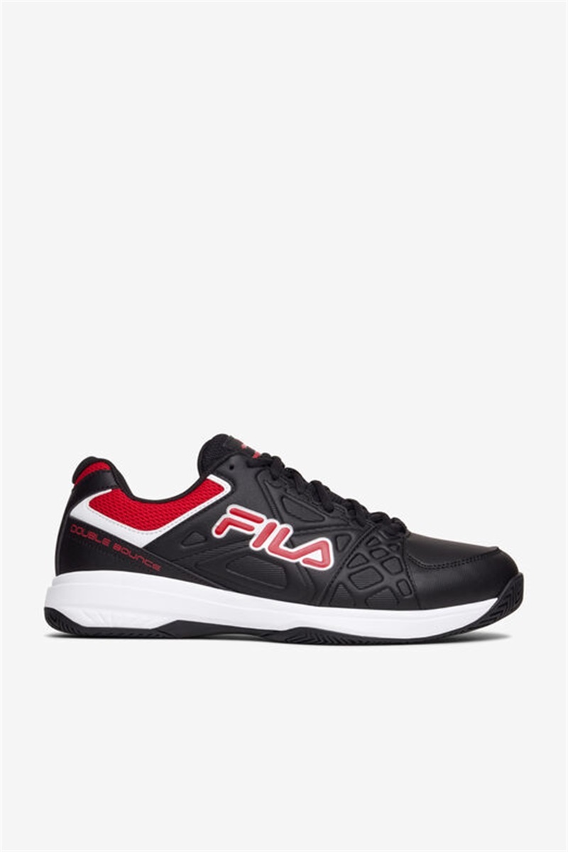 Black / White / Red Men\'s Fila Double Bounce 3 Pickleball Shoes | Saudi Arabia-813790