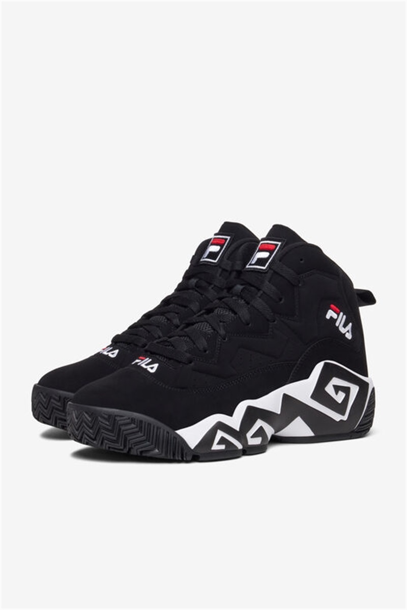 Black / White / Red Men's Fila MB Sneakers | Saudi Arabia-295781
