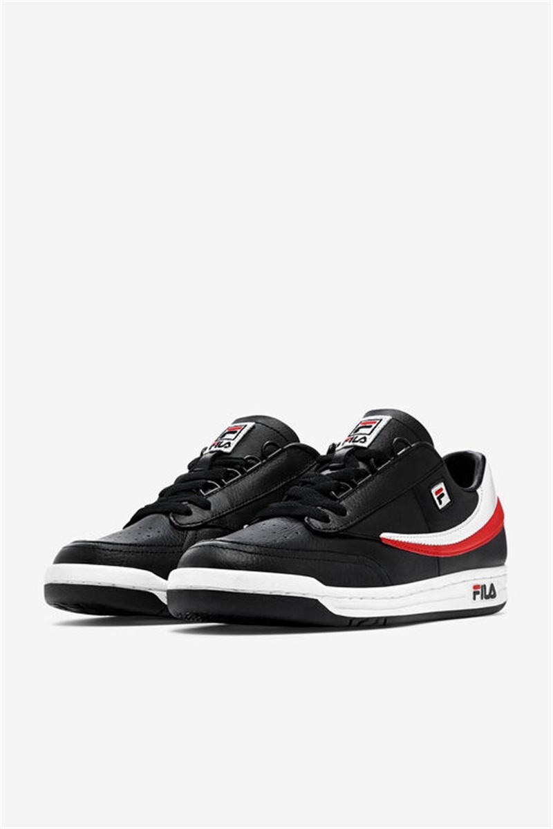 Black / White / Red Men's Fila Original Tennis Shoes | Saudi Arabia-538174