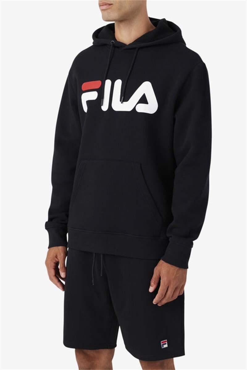 Black / White / Red Men's Fila Samari Hoodie | Saudi Arabia-786532