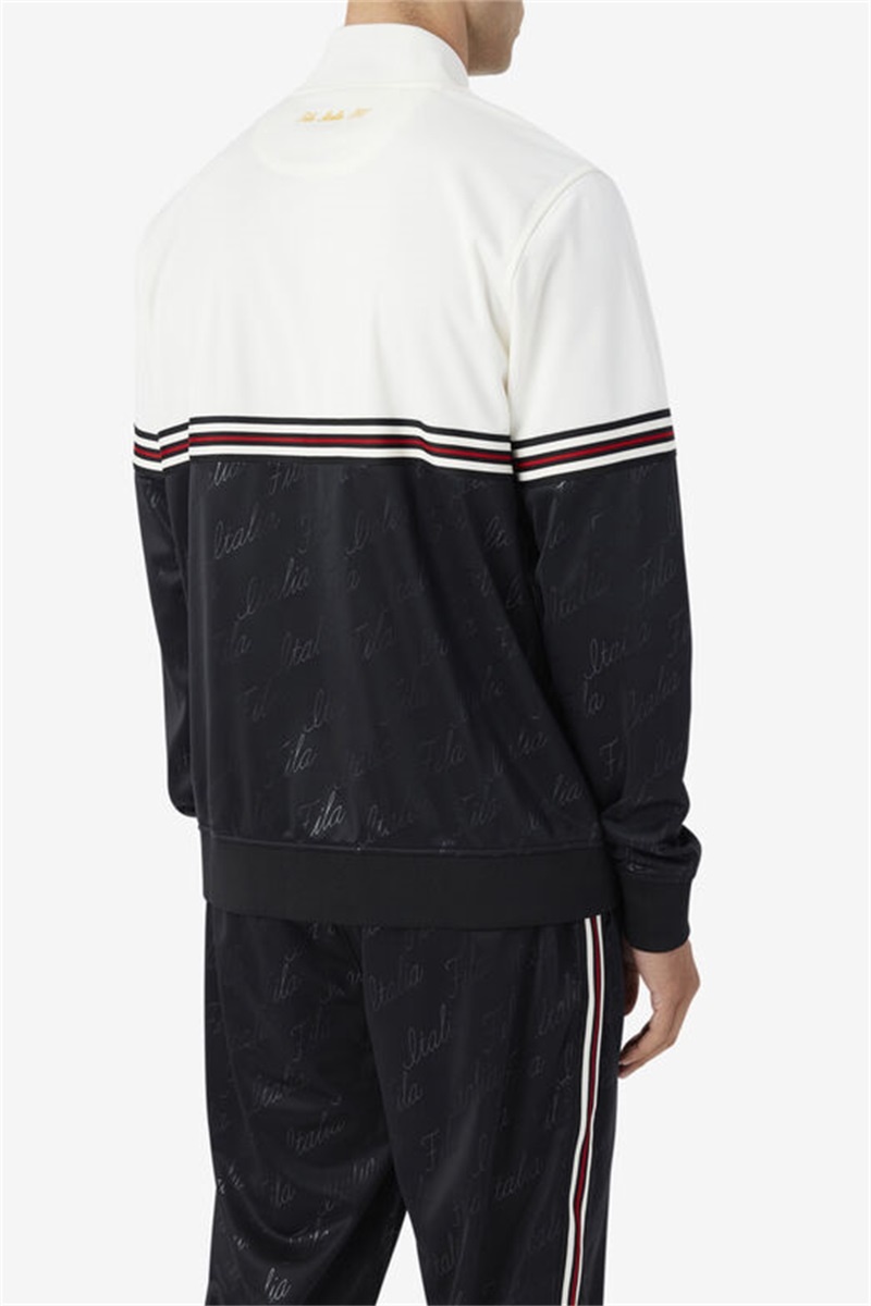Black / Yellow Men's Fila Ridd Track Jackets | Saudi Arabia-403261