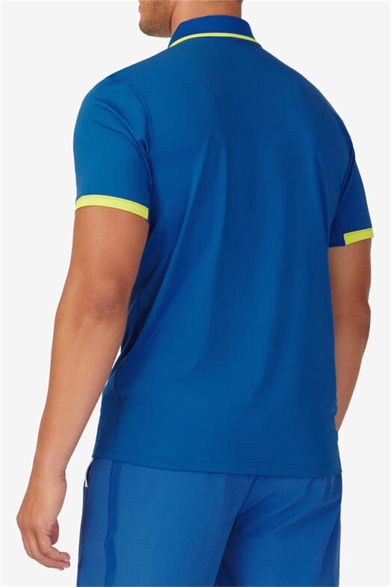 Blue Men's Fila Center Court Short Sleeve Polo Shirts | Saudi Arabia-859716