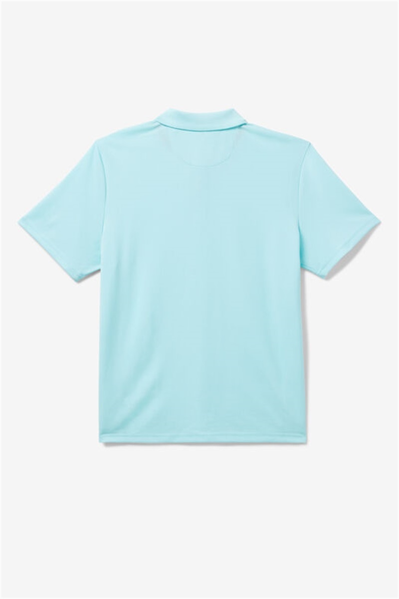 Blue Men's Fila Cross Court Texture Polo Shirts | Saudi Arabia-021739