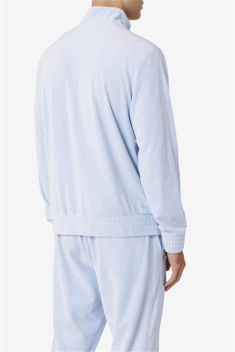 Blue Men's Fila Deverall Velour Jackets | Saudi Arabia-158964