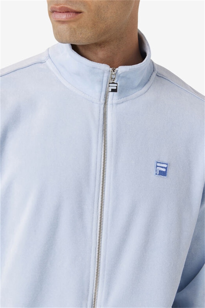 Blue Men's Fila Deverall Velour Jackets | Saudi Arabia-158964