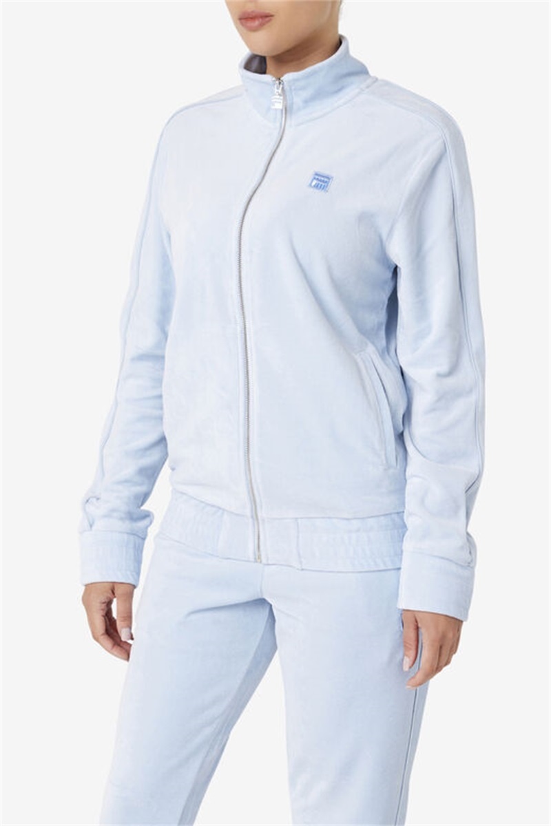 Blue Men's Fila Deverall Velour Jackets | Saudi Arabia-158964
