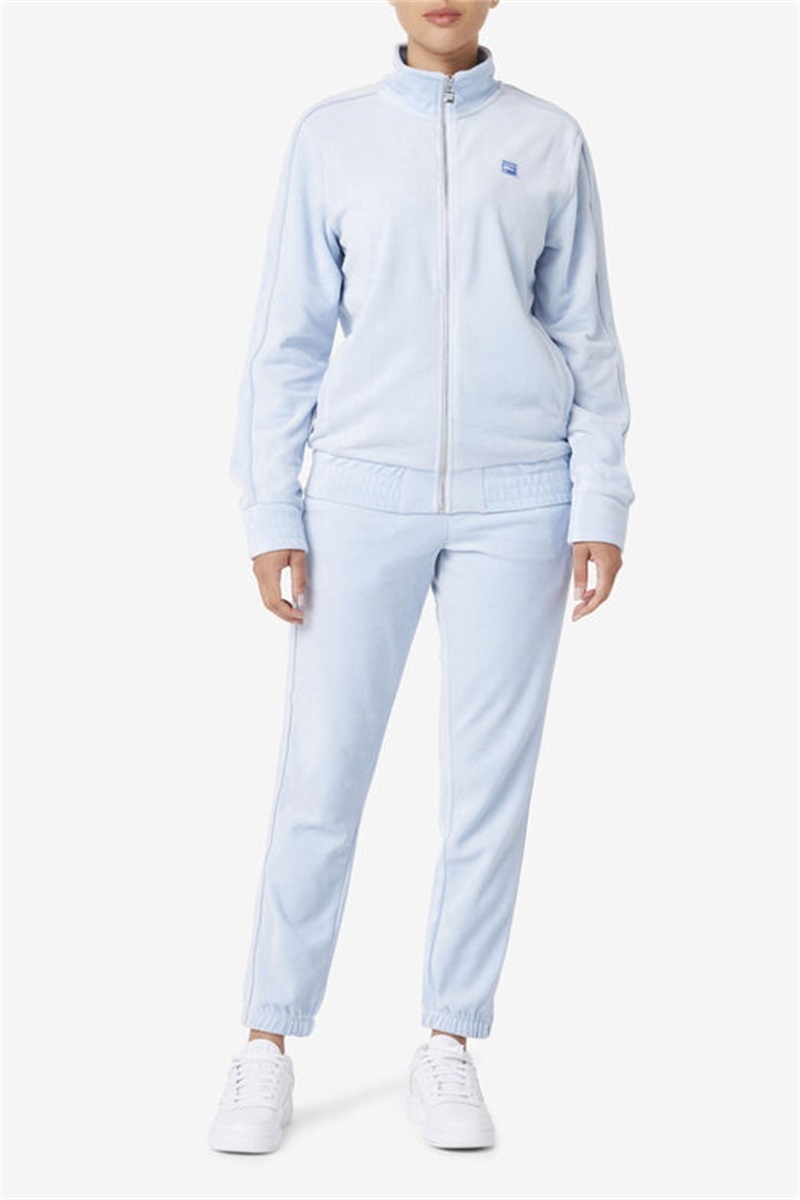 Blue Men's Fila Deverall Velour Jackets | Saudi Arabia-158964