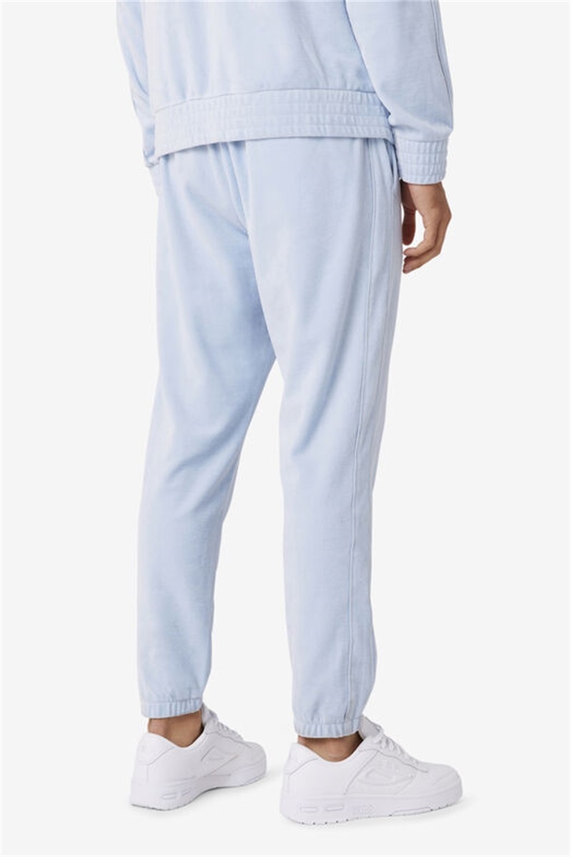 Blue Men's Fila Deverall Velour Pants | Saudi Arabia-861379