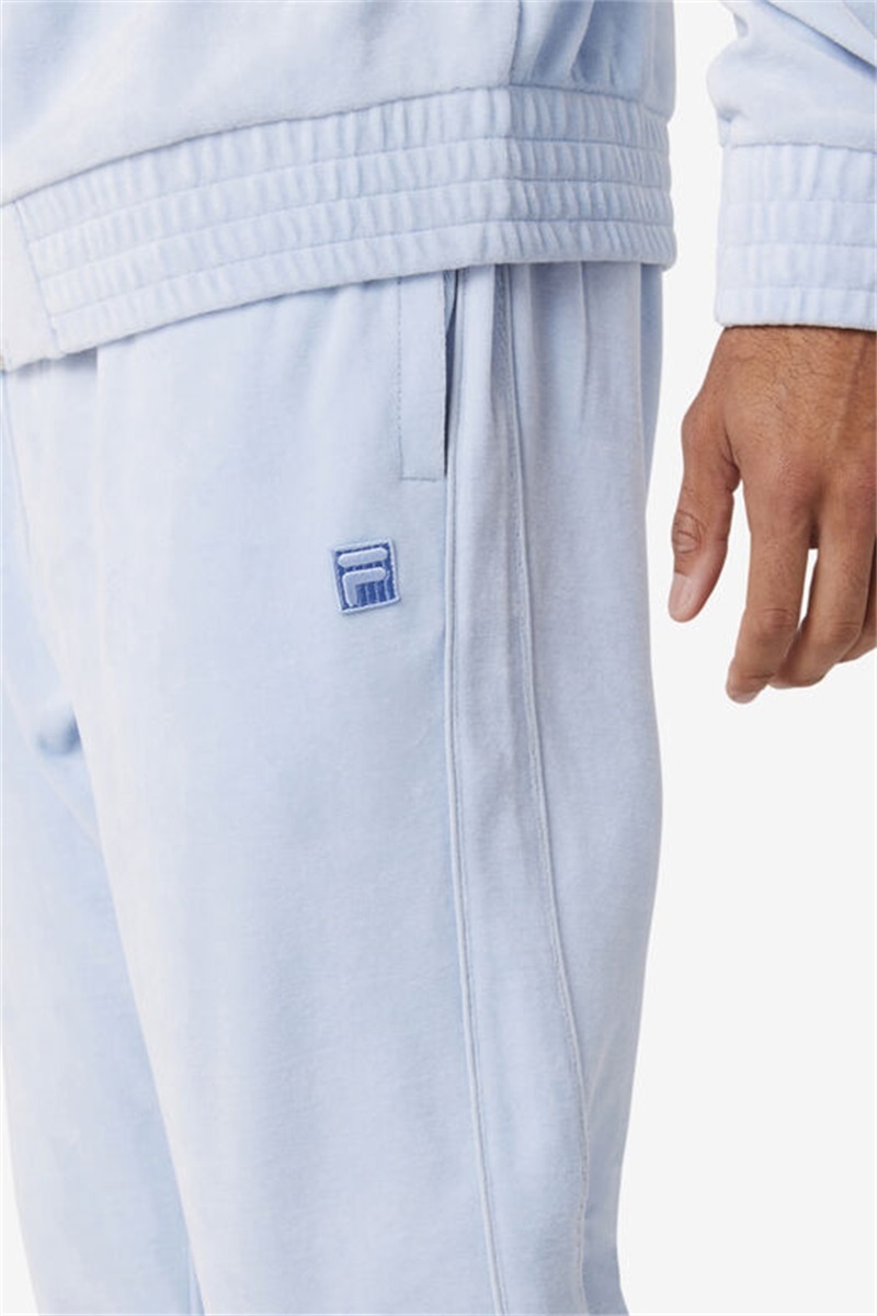 Blue Men's Fila Deverall Velour Pants | Saudi Arabia-861379