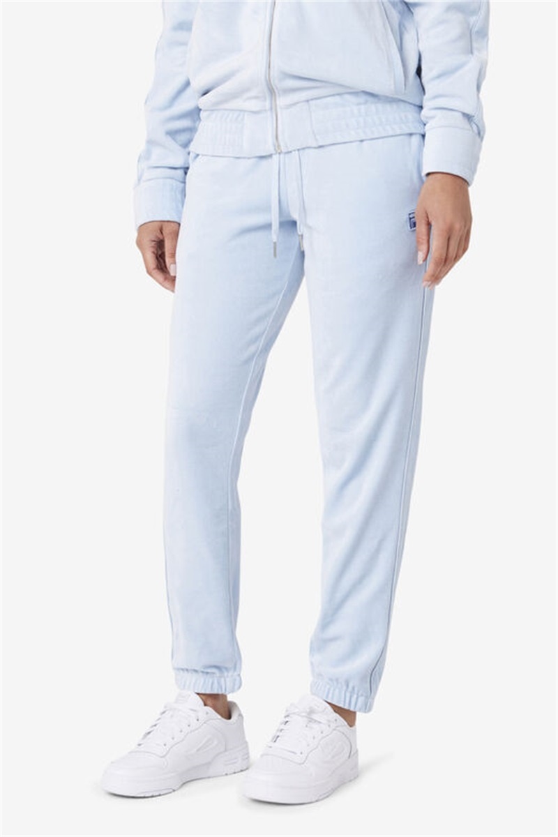 Blue Men's Fila Deverall Velour Pants | Saudi Arabia-861379