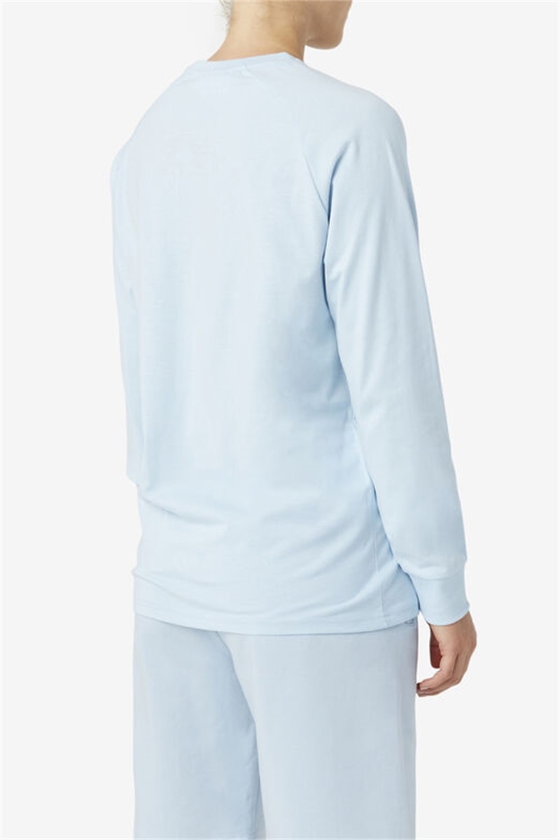 Blue Men's Fila Flynn Long Sleeve Tee | Saudi Arabia-048257
