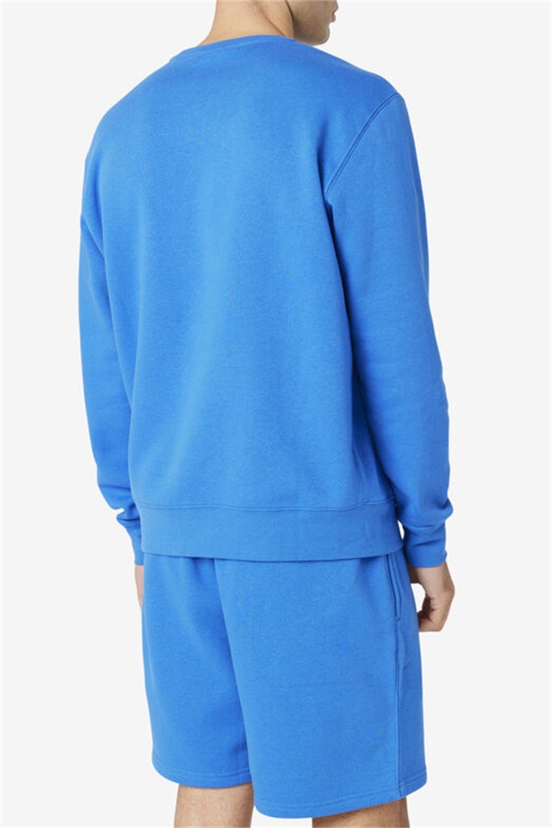 Blue Men's Fila Garran Crew Sweatshirts | Saudi Arabia-574180