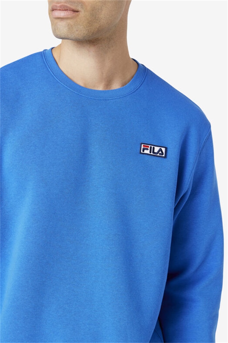 Blue Men's Fila Garran Crew Sweatshirts | Saudi Arabia-574180