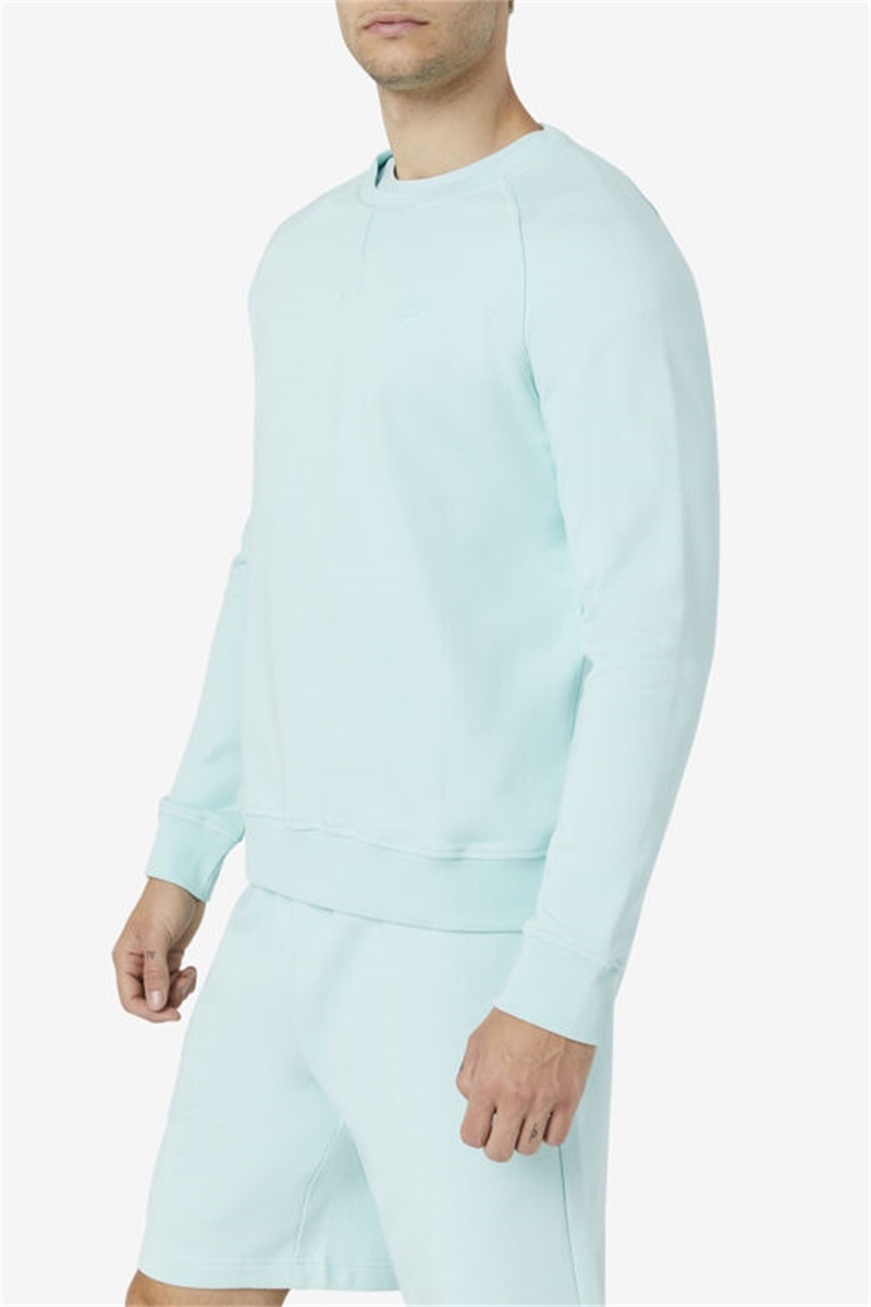 Blue Men's Fila Logan Crewneck Sweatshirts | Saudi Arabia-083694